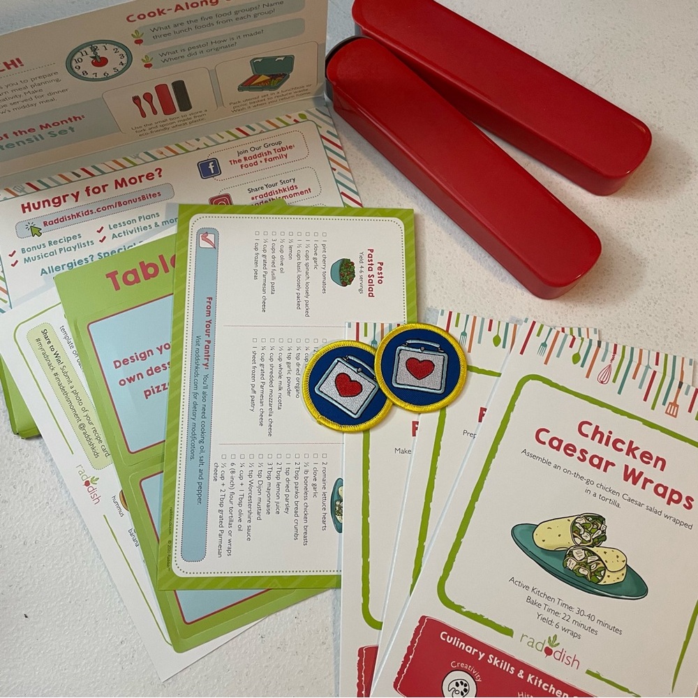 Raddish Kids Cooking LUNCHTIME LOVE Utensils Recipes Patches